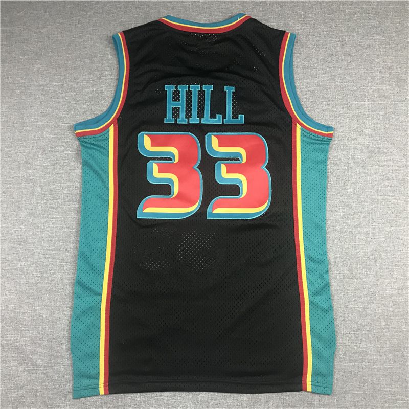 Men Detroit Pistons #33 Hill Black Best mesh 2021 NBA Jersey->detroit pistons->NBA Jersey